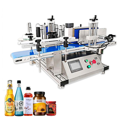 NY-817 Factory Supply Full Automatic Flat Label Applicator For Square Milk Water Honey Bottles Jars Cans Tins Container labeling