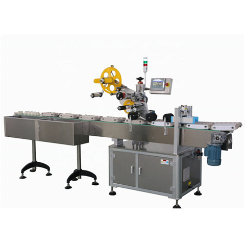 Semi-automatic tabletop wet glue sticker opp labeling machine for plastic glass round bottle, cans