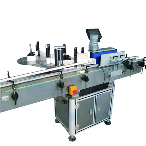 YTK-160 Table Top Automatic flat surface glass jar cap labeling machine on top side