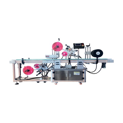 Automatic can bottle jar top bottom sticker labeling machine