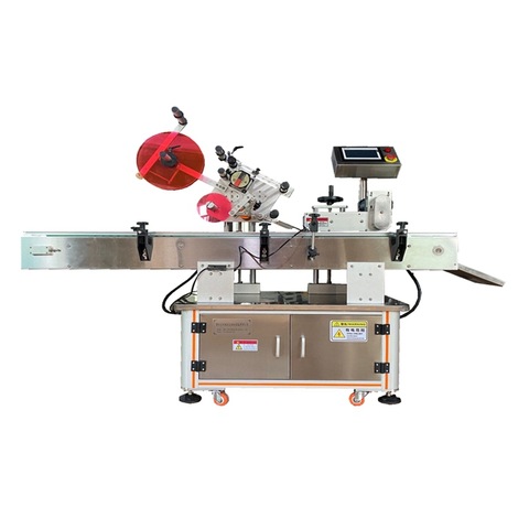 Full automatic carton box flat surfaces plastic film pouch label applicator bottle labeling machine for continuous folow pack
