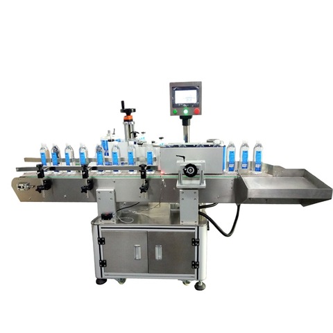 Flat labeling on the box of the empty paper bag automatic labeling machine for printing plants