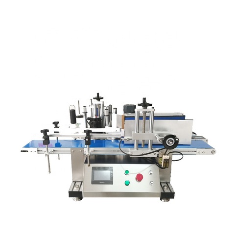 full auto round box top side sticker labeling machine for vegelable snack egg meat cake tray/logistics box/card for sale