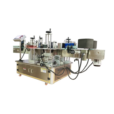 Full Automatic two sides labeling machine double side round square bottle label printing machine round bottle applicator
