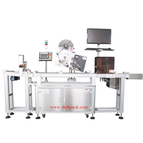 Automatic double sides front and back labeling machine for shower gel