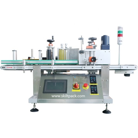 automatic jar 2 sides top label label labeling machine for round bottles
