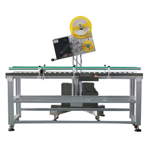 Semi Automatic Wrap Round Bottle Sticker Labeling Machine Applicator With Date Printer For Wine Tube Tin Can Vials 36