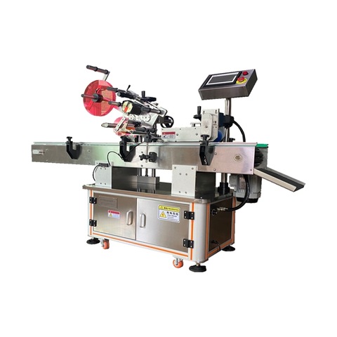 FK814 Fineco China Automatic Top And Bottom Label Applicator With Feeder Device Upper and lower flat labeling machine